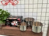 المقلاة المصنوعة من طراز DF68715 بقلاة من الصلب غير القابل للصدأ ذات الزوايا السميكة والقدور المقلية المقلية، ثلاث قطع من المقلاة الكبيرة الحجم من المقلاة Item Picture
